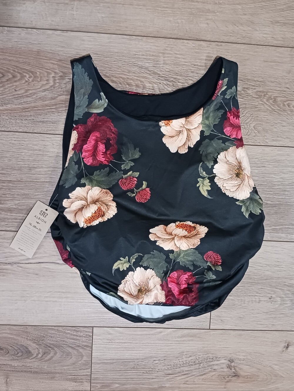 Albion Ruched Tankini Crop Top Victoria Vintage Inspired Floral - Picture 4 of 10